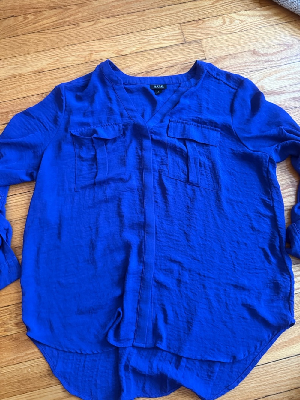 a.n.a Vibrant Cobalt Blue Blouse